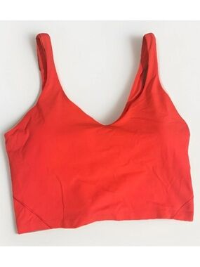 Lululemon Align Tank Top Sonic Pink Size 12 Nulu Built-in Bra Yoga Cropped EUC